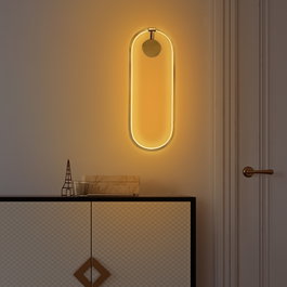 Opviq Aplique de Pared Metálico Dorado